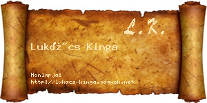Lukács Kinga névjegykártya